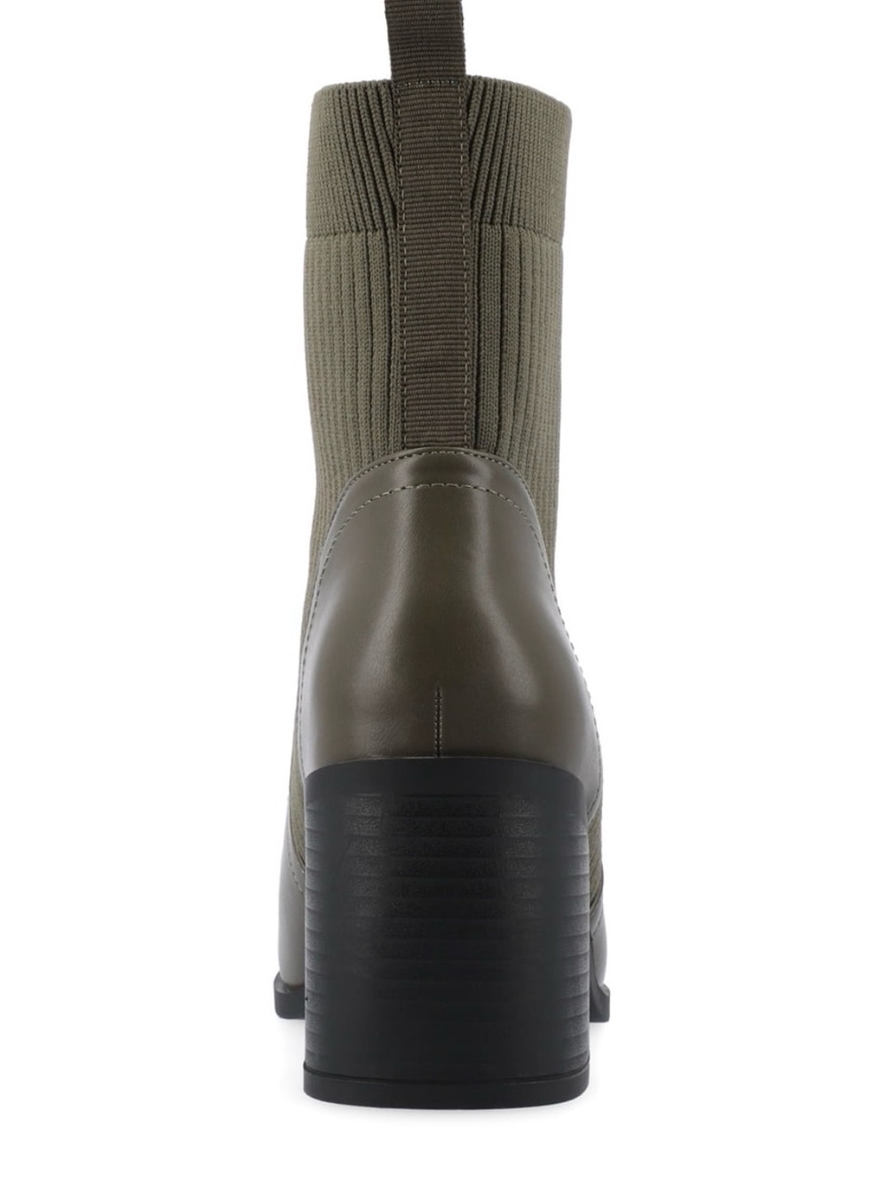 🖤🖤 Journee Collection Olive Women's Harlowe Chelsea Knit Block Heel Booties - Picture 3 of 8